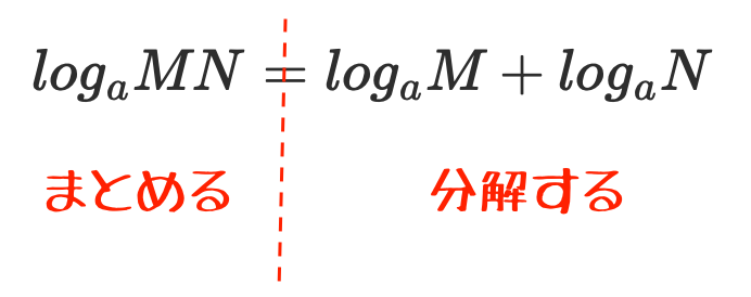 ログの計算は、まとめたり分割したり自由にできる。